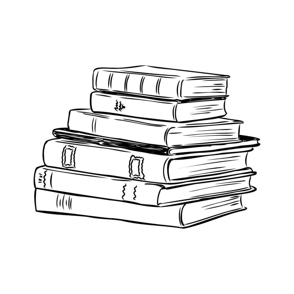 books vector sketch