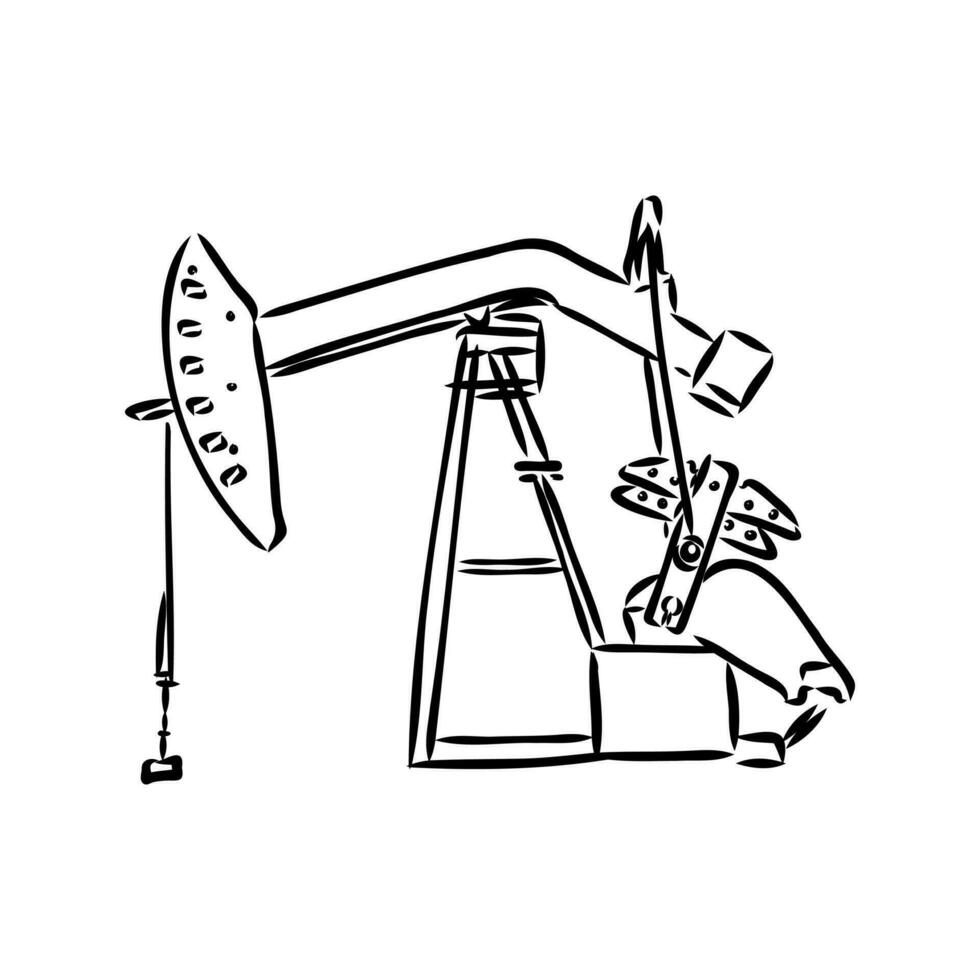 oil well pump vector sketch