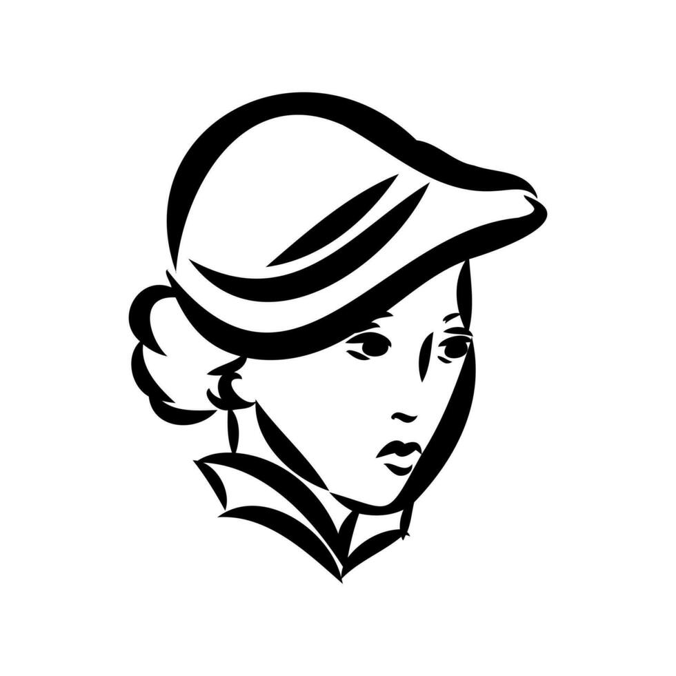 women's retro fashion vector sketch
