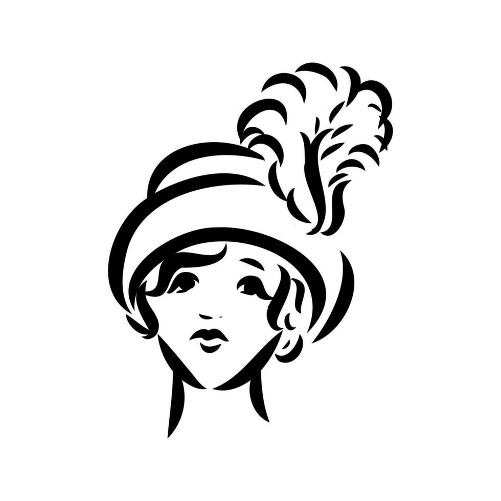 women's retro fashion vector sketch