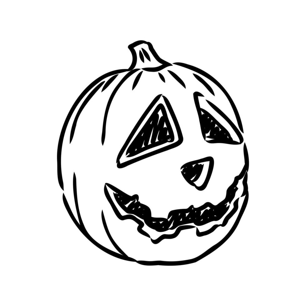 Halloween pumpkin vector sketch