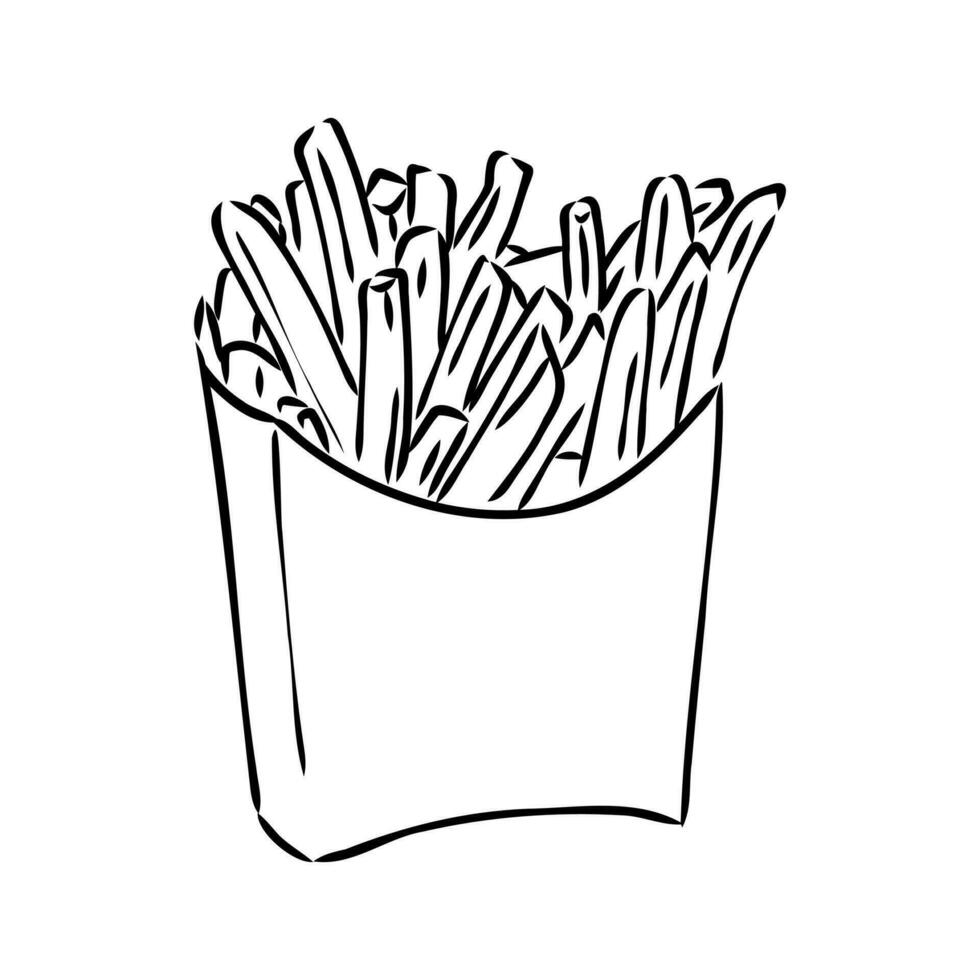 french fries vector sketch