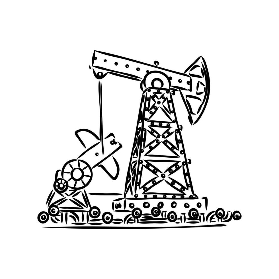 oil well pump vector sketch