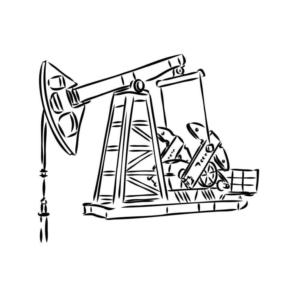 oil well pump vector sketch