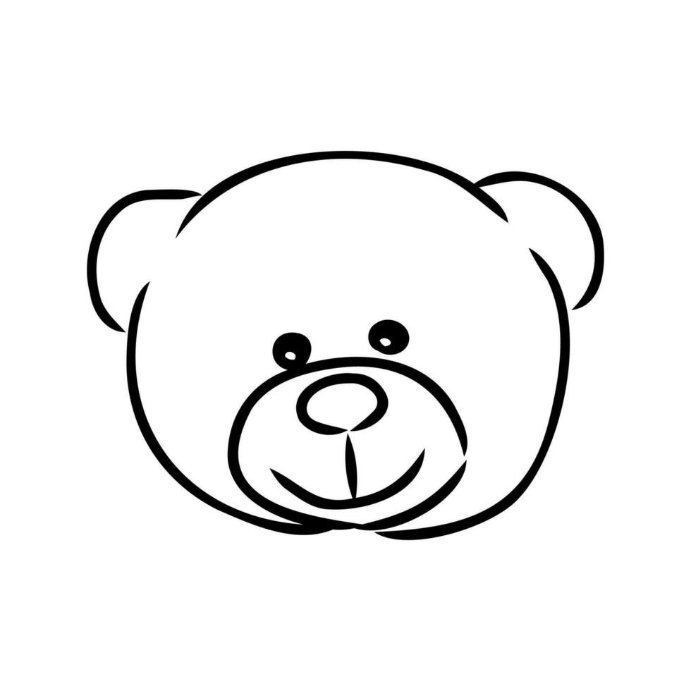 osito de peluche oso vector bosquejo