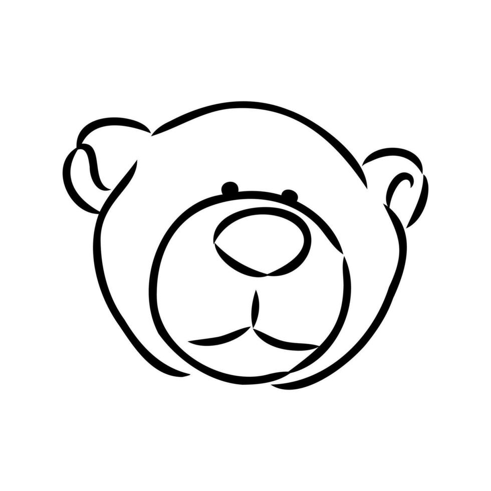 osito de peluche oso vector bosquejo