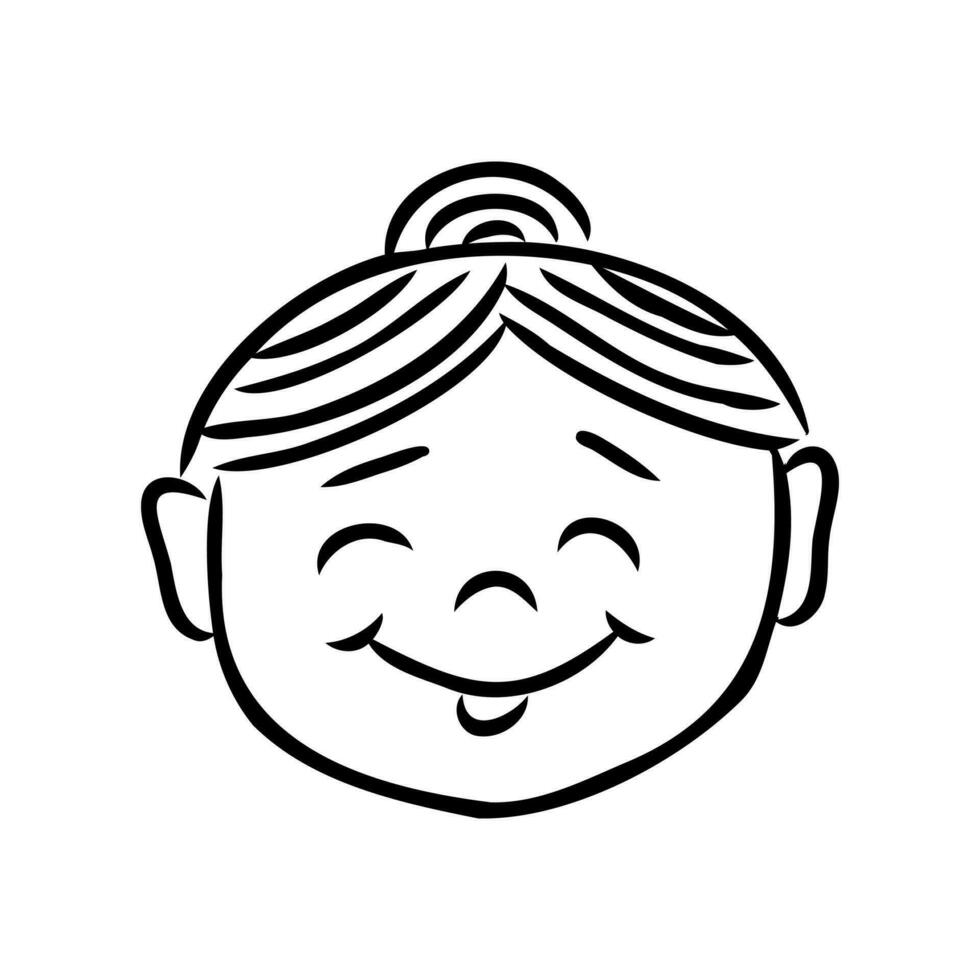 funny granny vector sketch