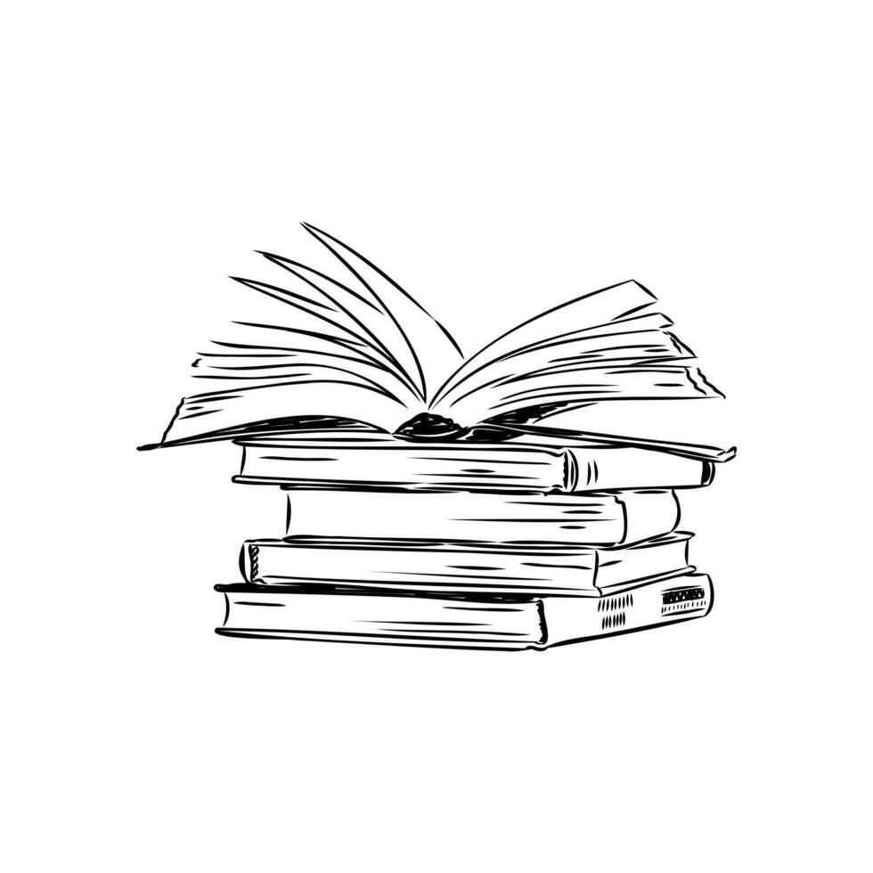 books vector sketch