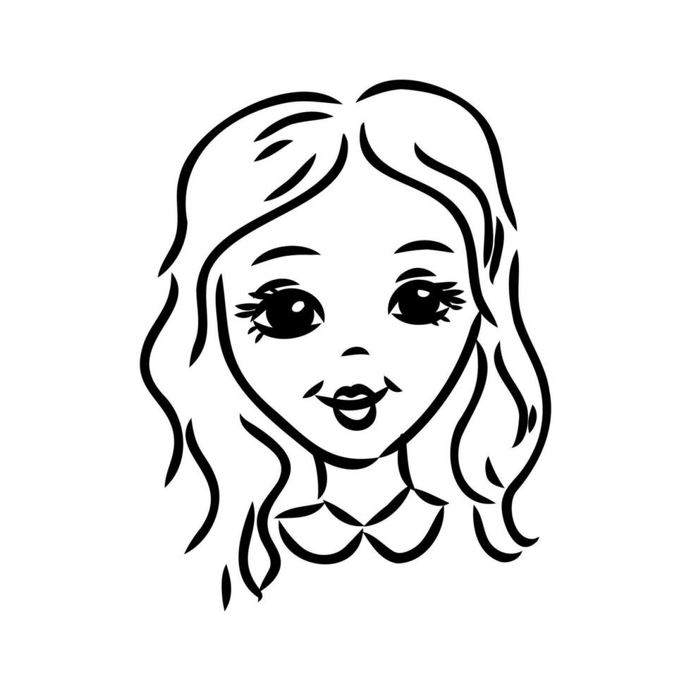 girl's face vector sketch