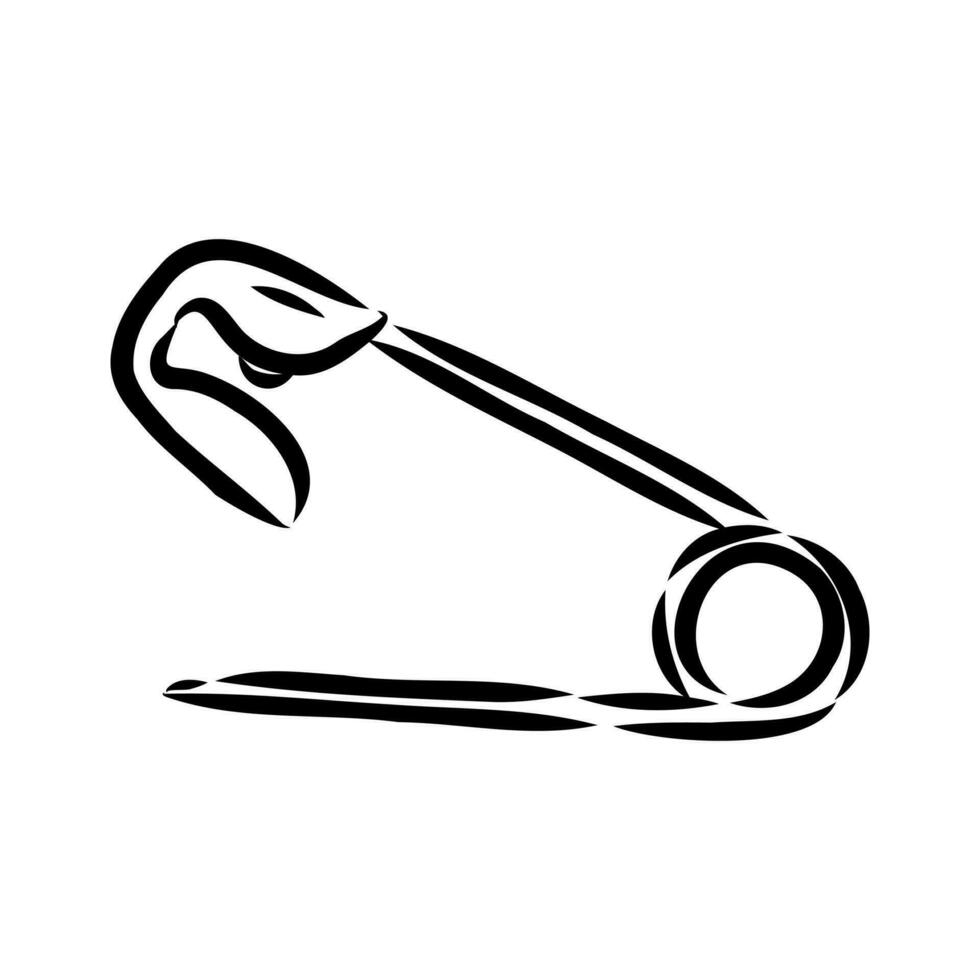 safety pin vector sketch