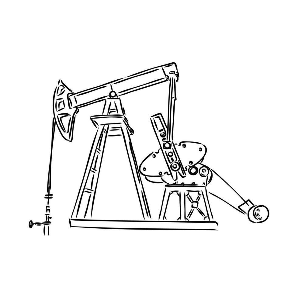 oil well pump vector sketch