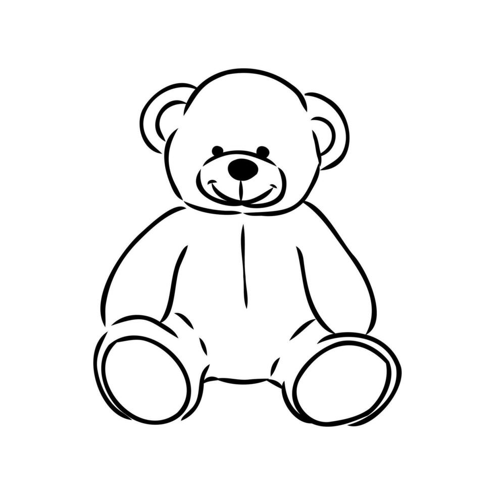 osito de peluche oso vector bosquejo