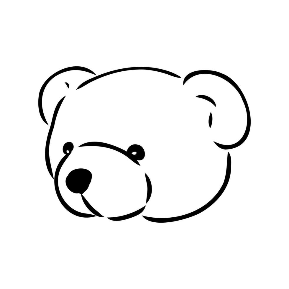 osito de peluche oso vector bosquejo