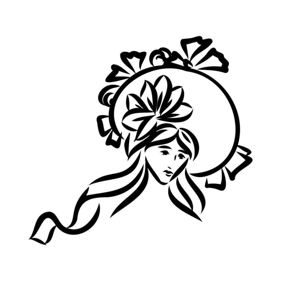 women's retro fashion vector sketch