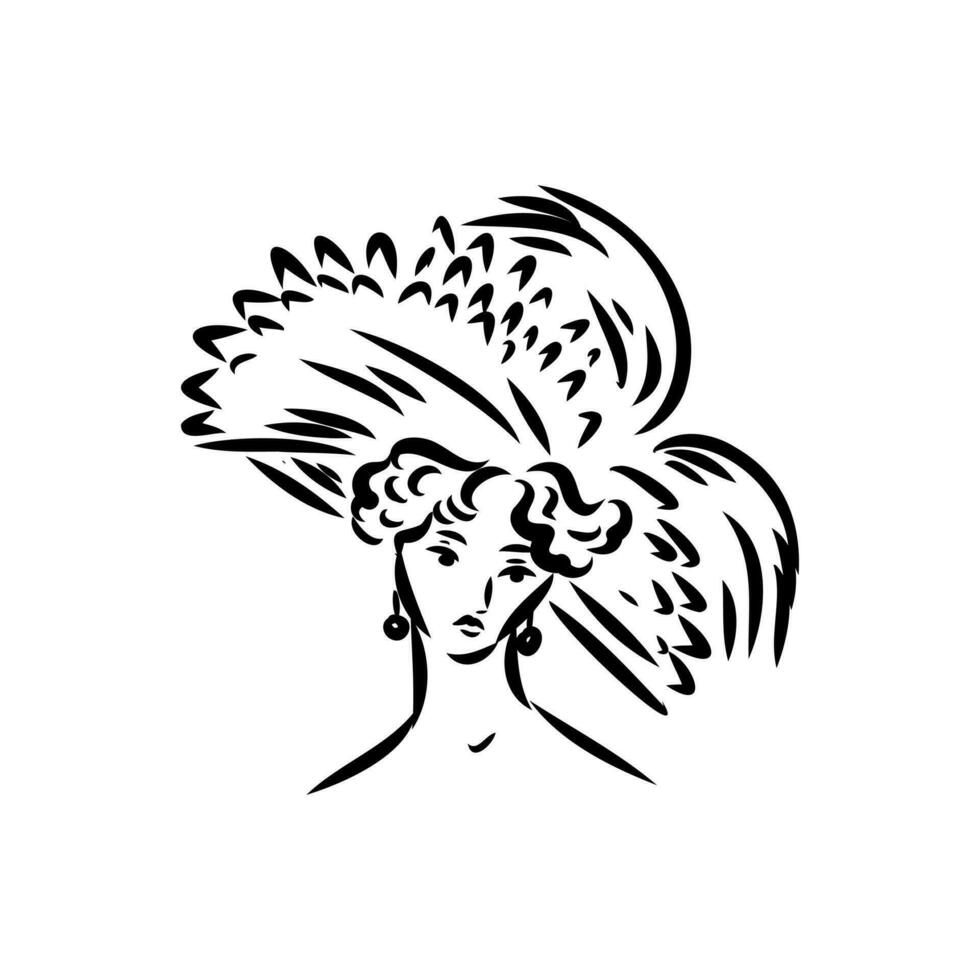 women's retro fashion vector sketch