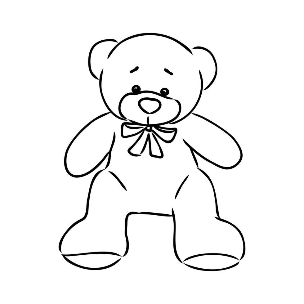 osito de peluche oso vector bosquejo