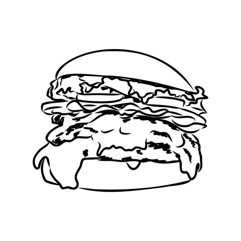 hamburguesa vector bosquejo