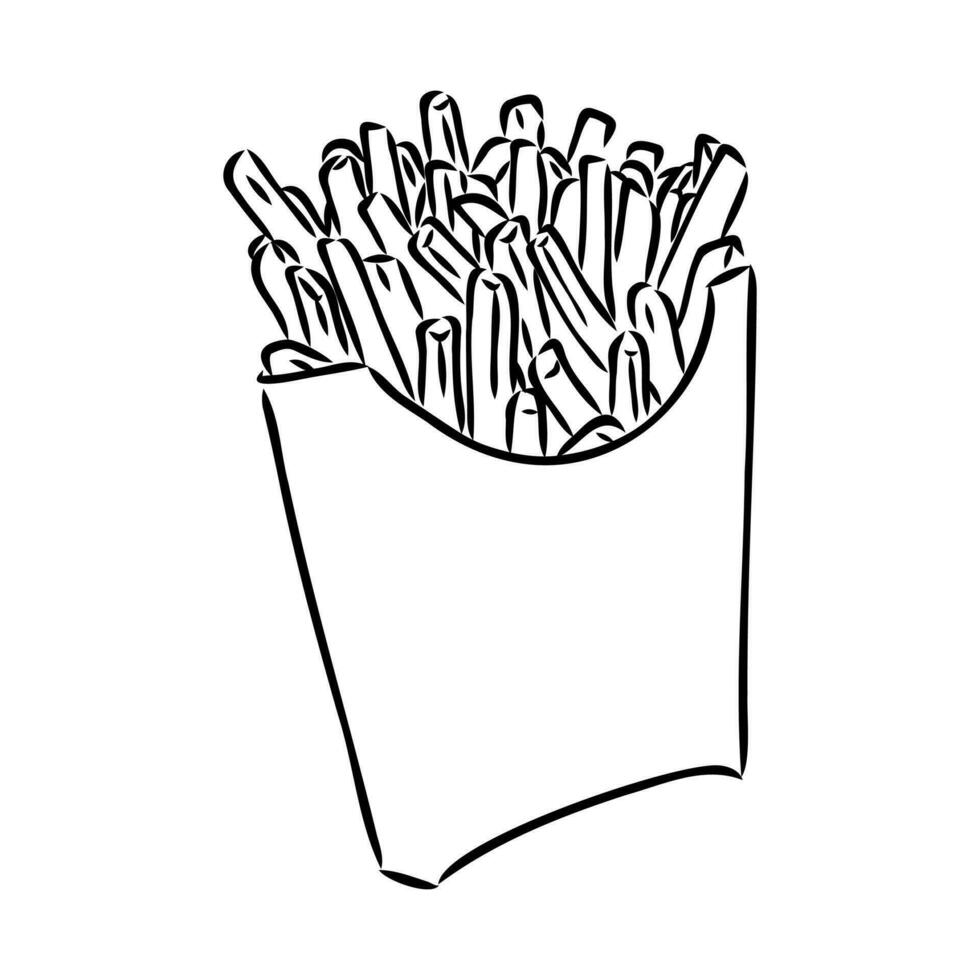 french fries vector sketch