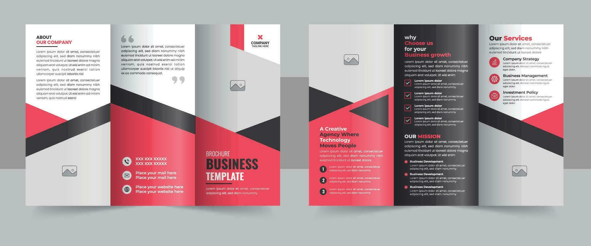 Modern trifold business brochure template, Corporate Trifold Brochure Template Design vector