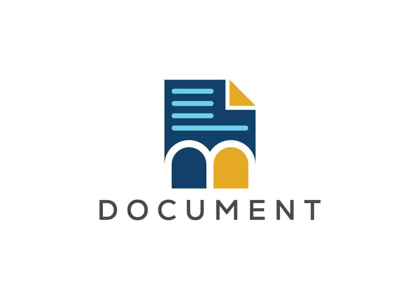 Letter M document monogram logo design vector template