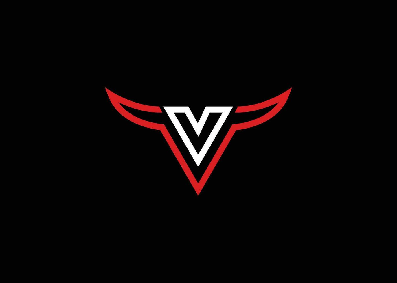 Letter V Bull monogram logo design vector template