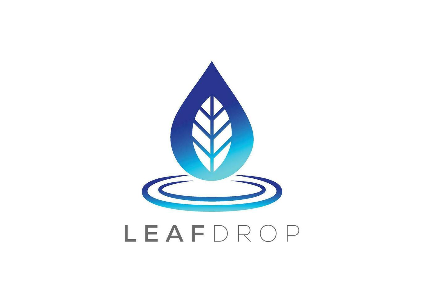 Water drop and Green leaf logo design vector template. Natural water drop vector logo