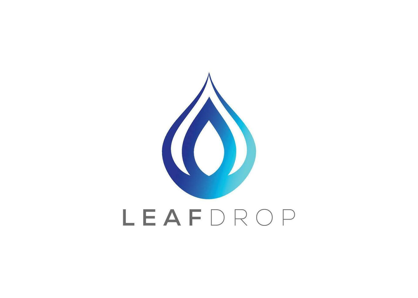 Water drop and Green leaf logo design vector template. Natural water drop vector logo