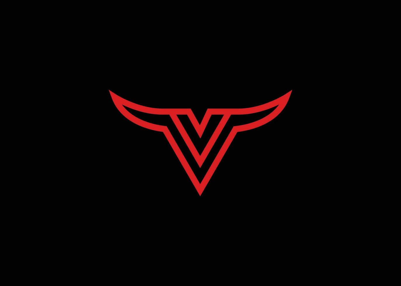 Letter V Bull monogram logo design vector template