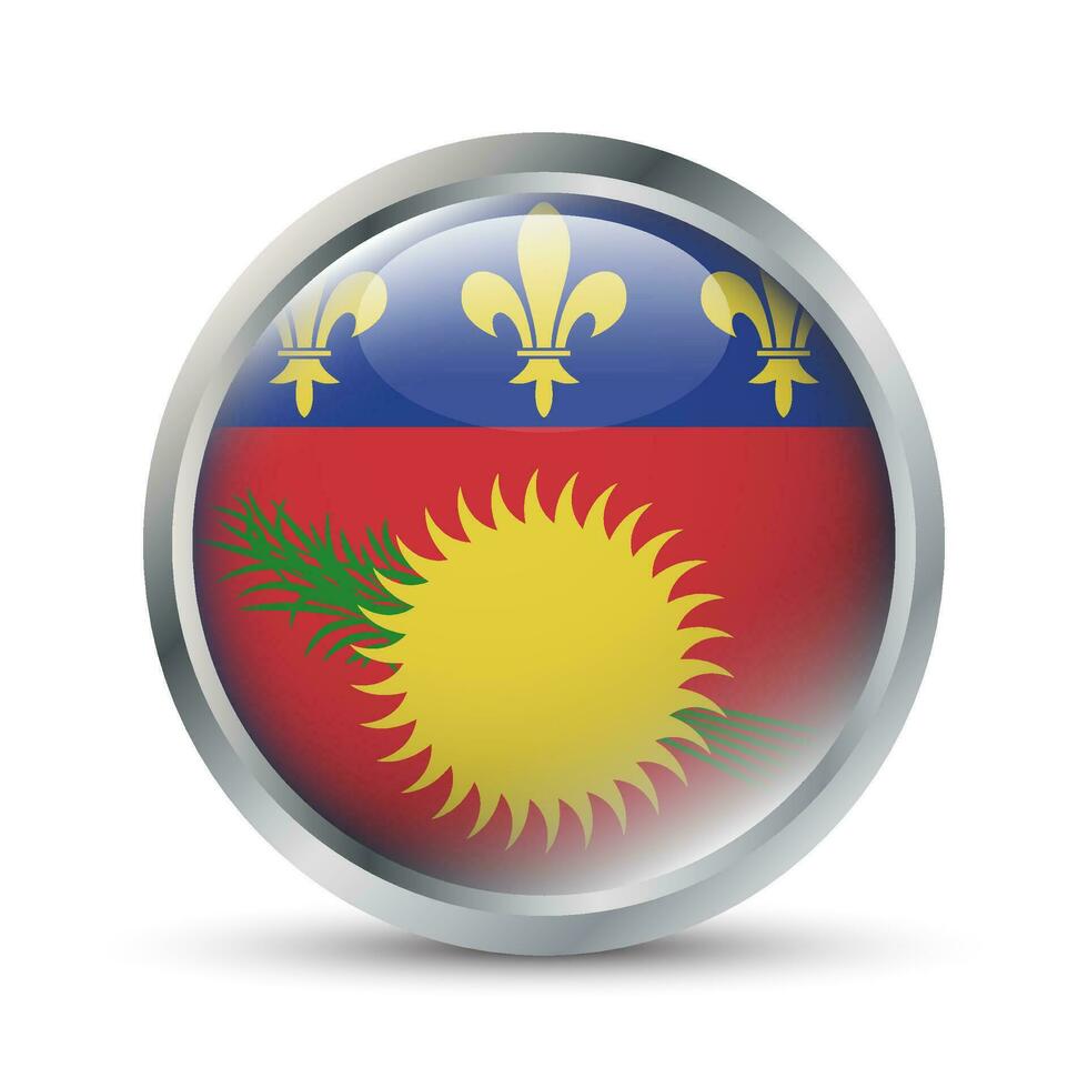 Guadeloupe Flag 3D Badge Illustration vector