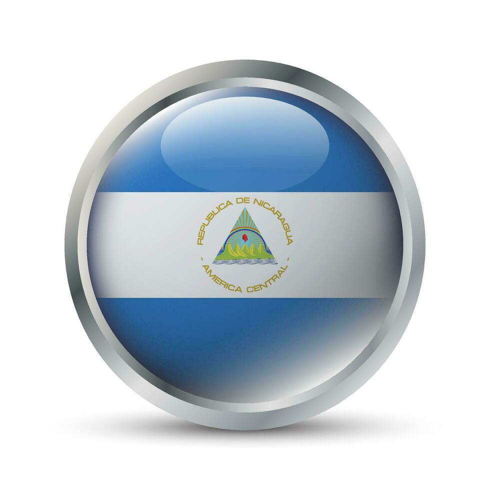 Nicaragua bandera 3d Insignia ilustración vector