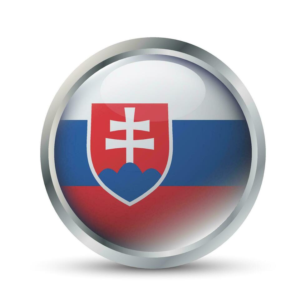 Slovakia Flag 3D Badge Illustration vector