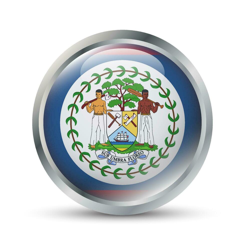 Belize Flag 3D Badge Illustration vector