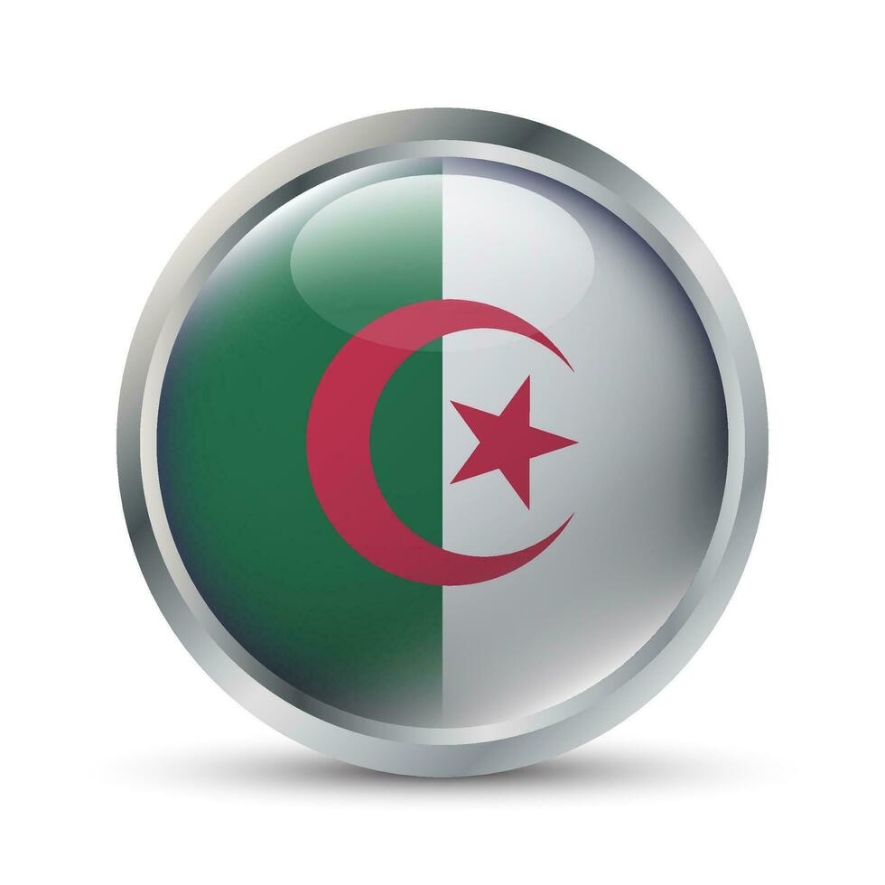 Algeria Flag 3D Badge Illustration vector