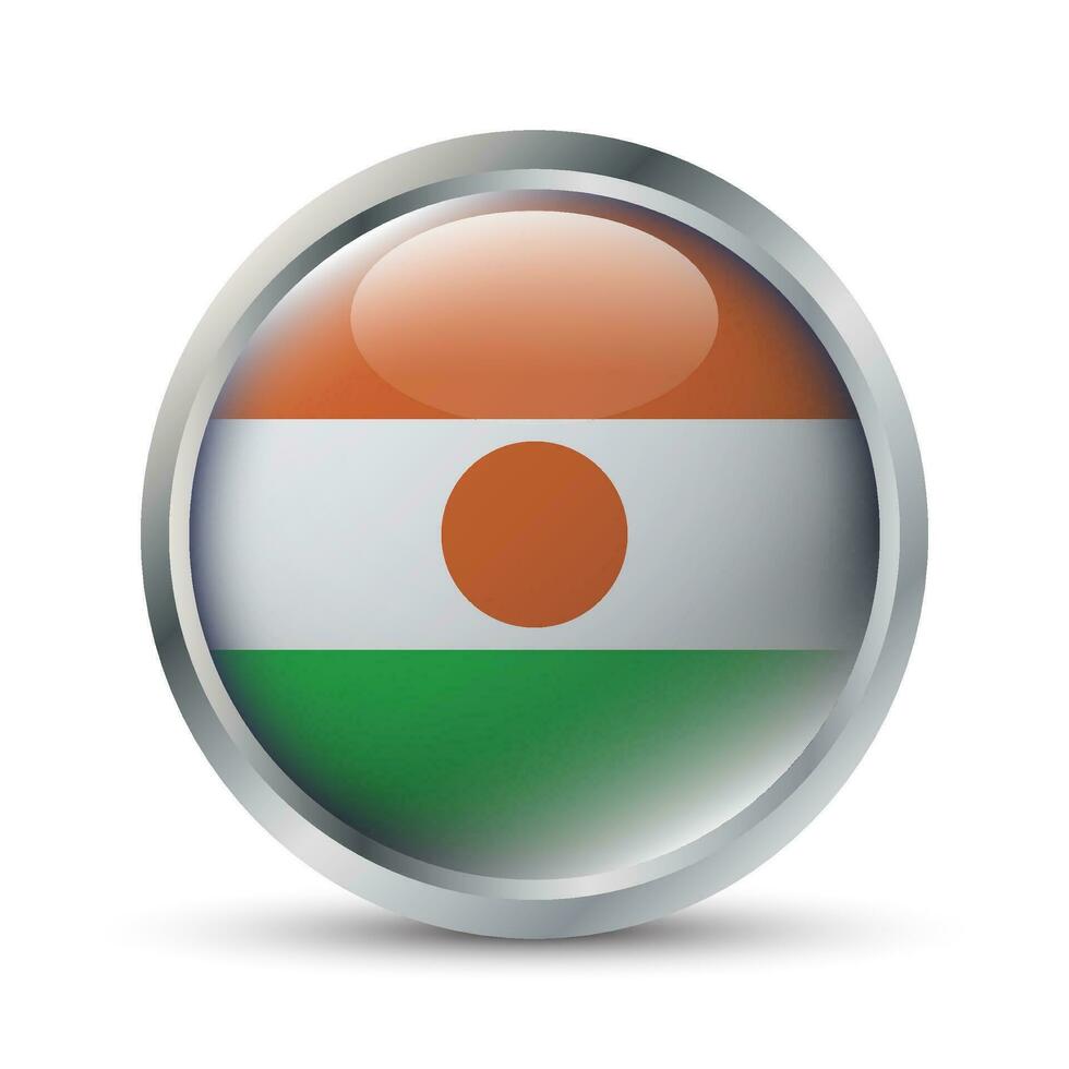 Niger Flag 3D Badge Illustration vector
