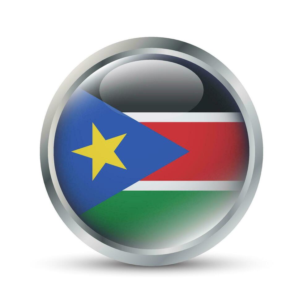 South Sudan Flag 3D Badge Illustration vector