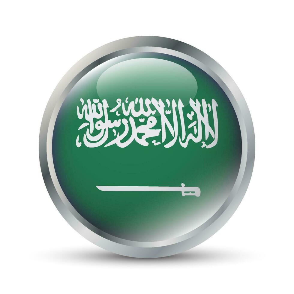 Saudi Arabia Flag 3D Badge Illustration vector