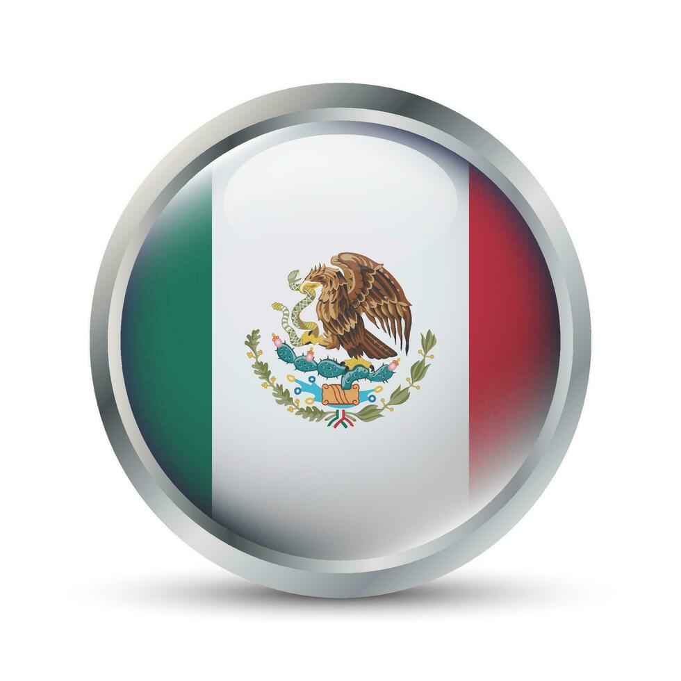 mexico bandera 3d Insignia ilustración vector