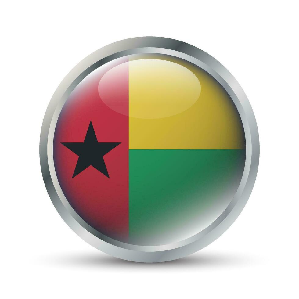 Guinea Bissau Flag 3D Badge Illustration vector