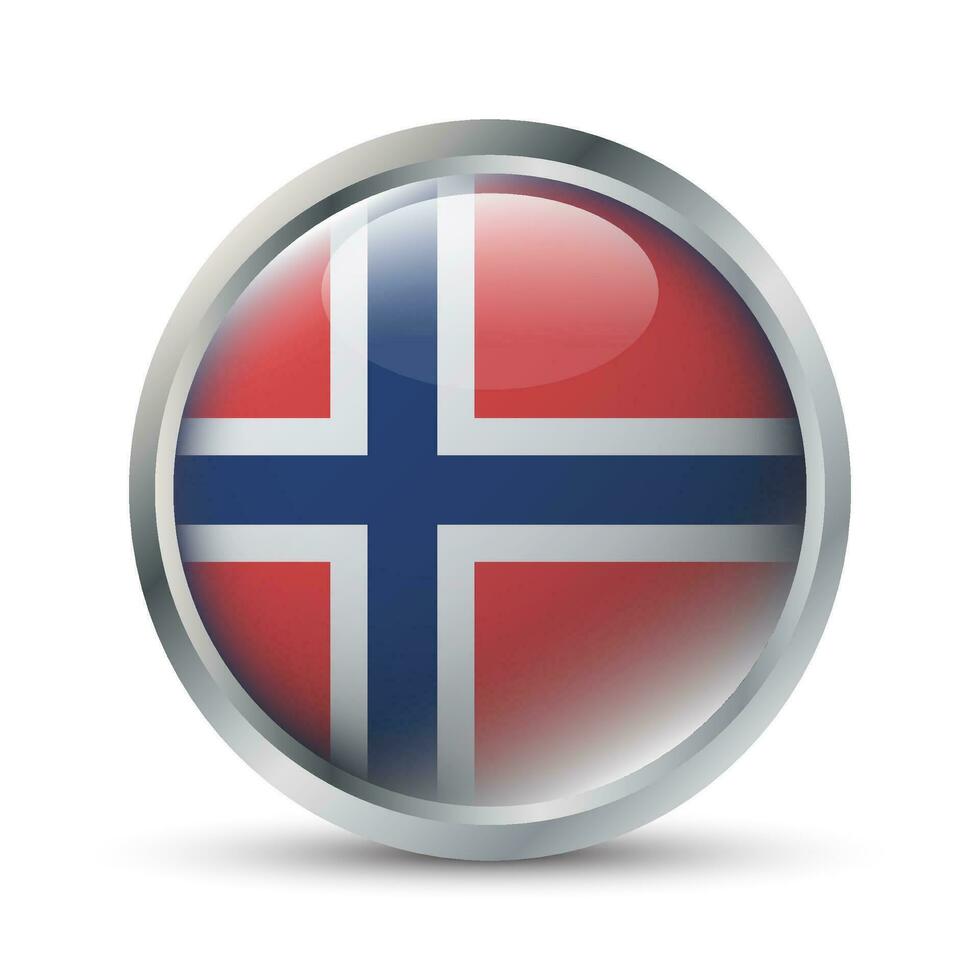 Norway Flag 3D Badge Illustration vector