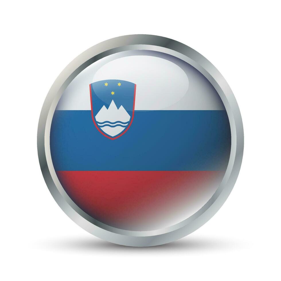 Slovenia Flag 3D Badge Illustration vector