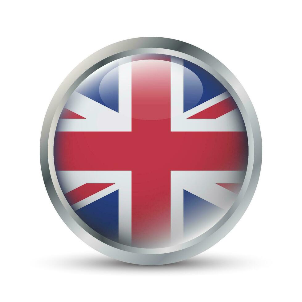 United Kingdom Flag 3D Badge Illustration vector
