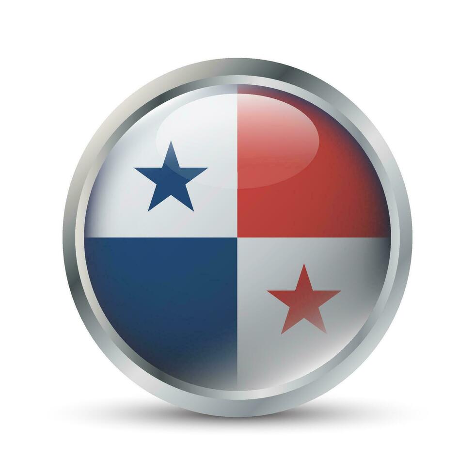 Panama Flag 3D Badge Illustration vector