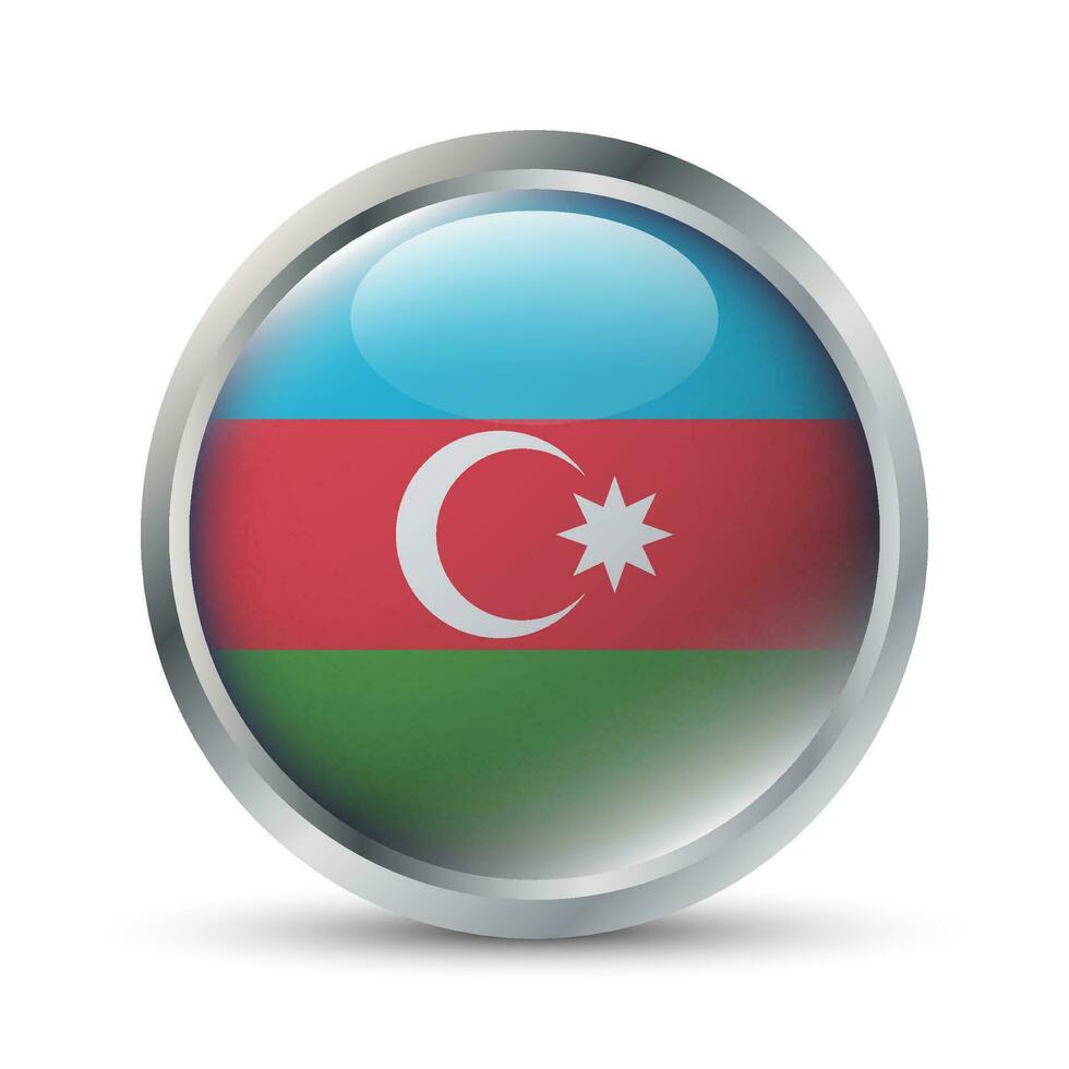 Azerbaijan Flag 3D Badge Illustration vector