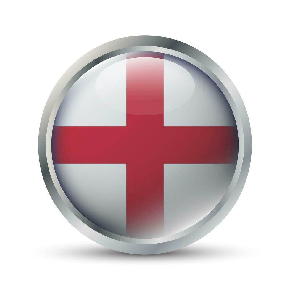 England Flag 3D Badge Illustration vector