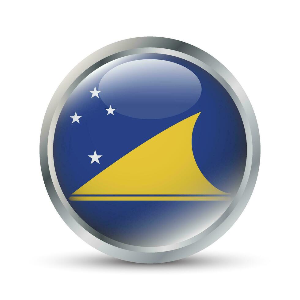 Tokelau Flag 3D Badge Illustration vector