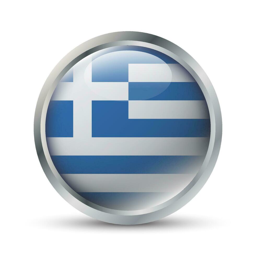 Greece Flag 3D Badge Illustration vector