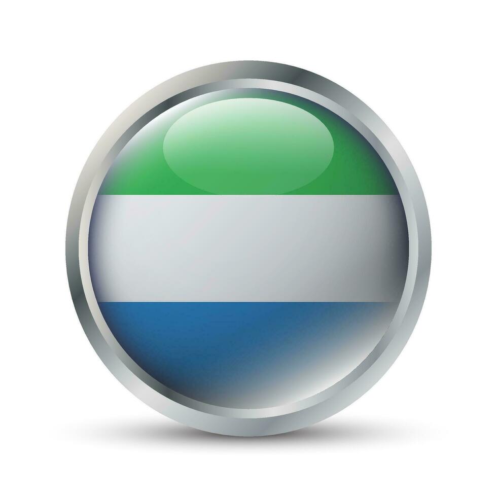 Sierra Leone Flag 3D Badge Illustration vector