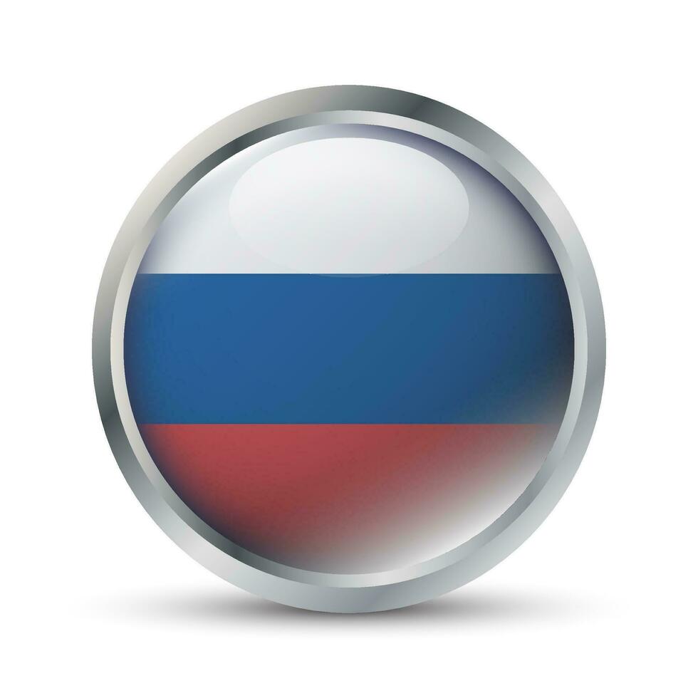 Russia Flag 3D Badge Illustration vector