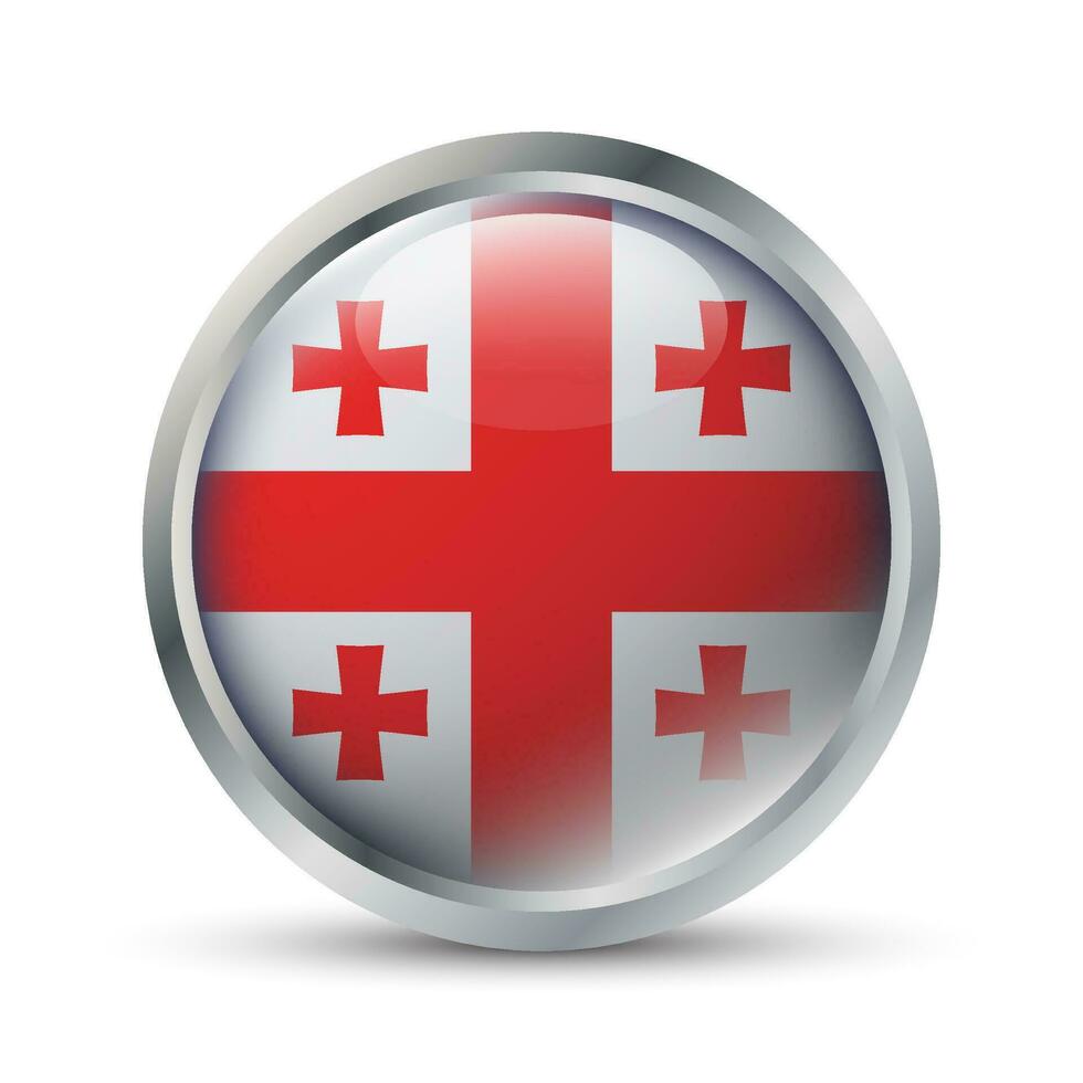 Georgia Flag 3D Badge Illustration vector