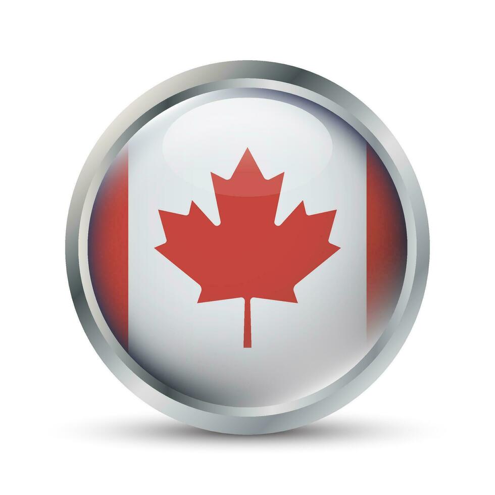 Canada Flag 3D Badge Illustration vector